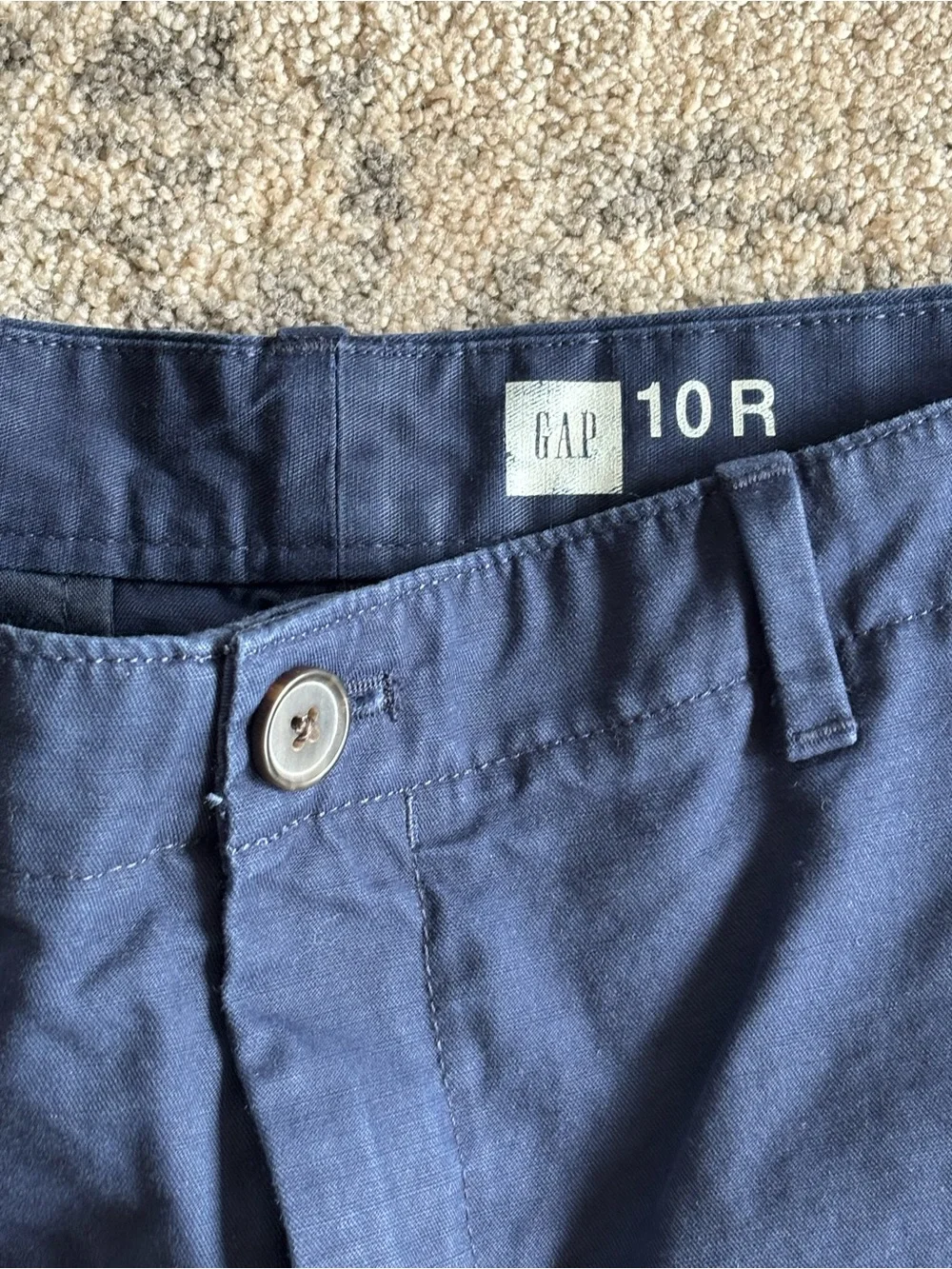 GAP Navy Flat-Front Cotton Shorts